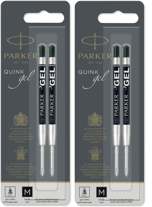 Parker Gel Pen Refills - Black, 0.7mm - Pack of 2 Sealed Packs