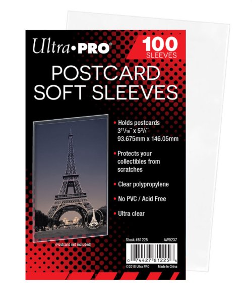 Crystal Clear Postcard Protectors - 100 Pack