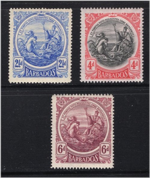 Barbados Island Historical Stamp Collection - 1916-18 Partial Set