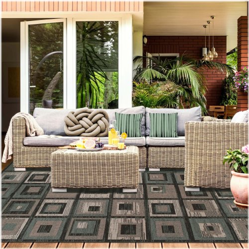 Geometric Color Block Rug