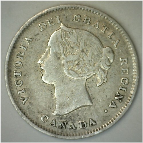 Canadian Silver 5 Cents Coin from 1901 in Very Fine Condition