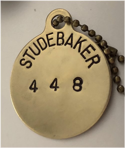 Studebaker Automotive Brass Tag