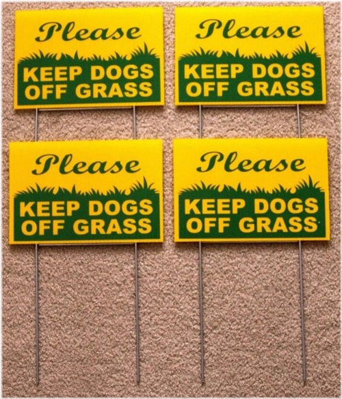 Respectful Lawn Reminder Signs for Dog Owners