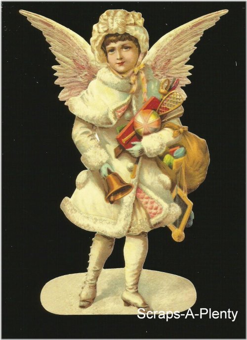 Embossed German Vintage Christmas Angel Die Cuts