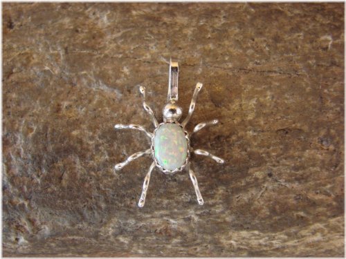 Opal Spider Charm Pendant - Garfield
