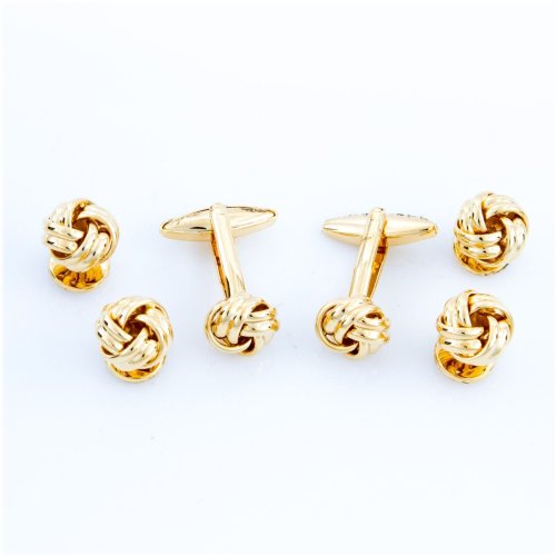 Gold Knot Cufflinks and Studs Set