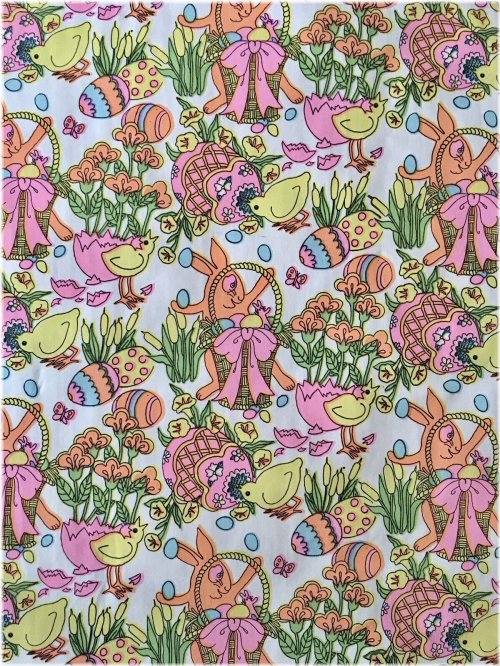 Vintage Easter Bunny Basket Eggs Wrapping Paper