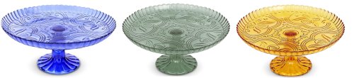 Floral Elegance Glass Cake Stand