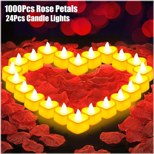 Blooming Romance Set: 1000 Artificial Rose Petals for Wedding and Event Decor