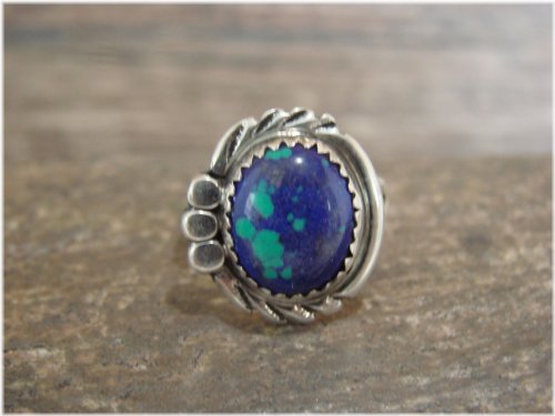 Southwestern Azurite Sterling Silver Ring by Cadman - Size 5