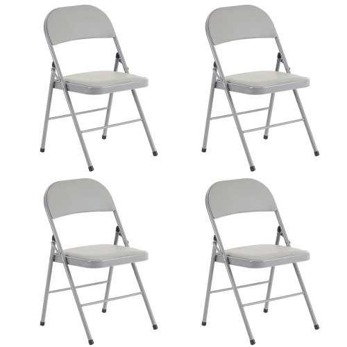Gray Stackable Folding Chairs Set
