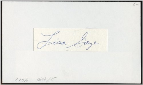 Vintage Lisa Gaye Griffin Autograph