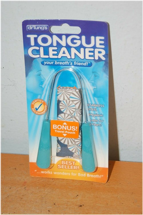 Stainless Steel Aqua Seafoam Green Tongue Cleaner