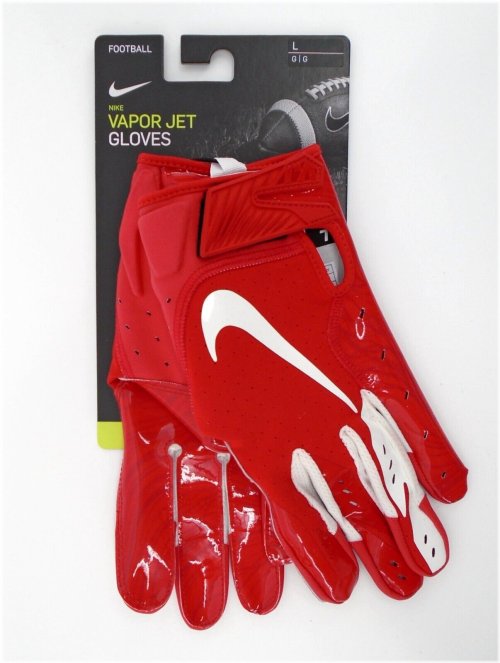 University Red/White Vapor Jet 5.0 Football Gloves