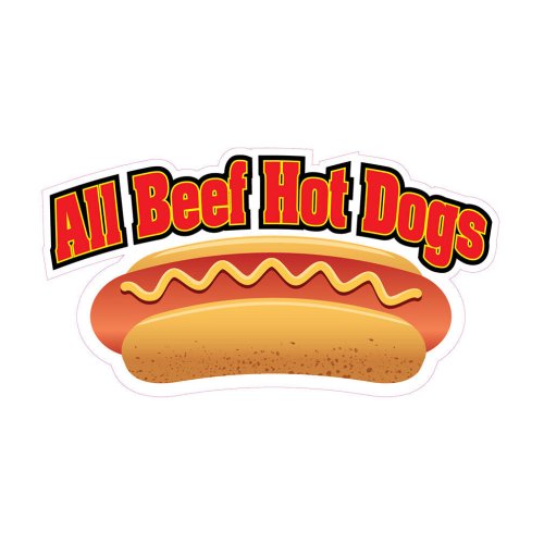 Red Hotdog Decals for Food Trucks and Concessions