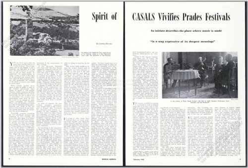 Prades Festivals Vintage Print Article Featuring Pablo Casals (1953)