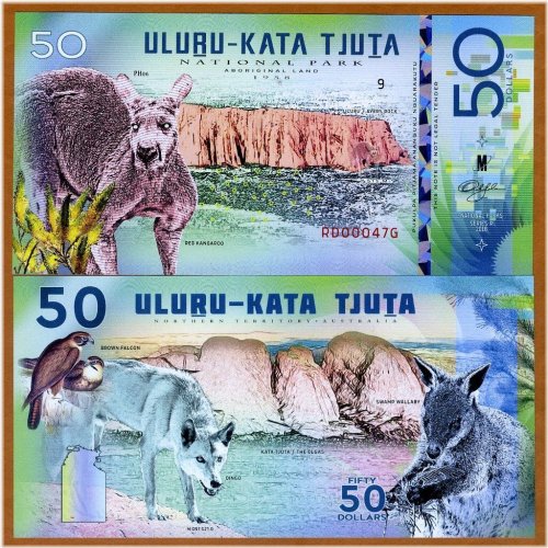 Kangaroo Polymer Banknote from Ulu?u-Kata Tju?a National Park, 2018