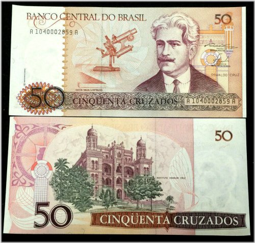 Brazil 50 Cruzados 1986 Banknote