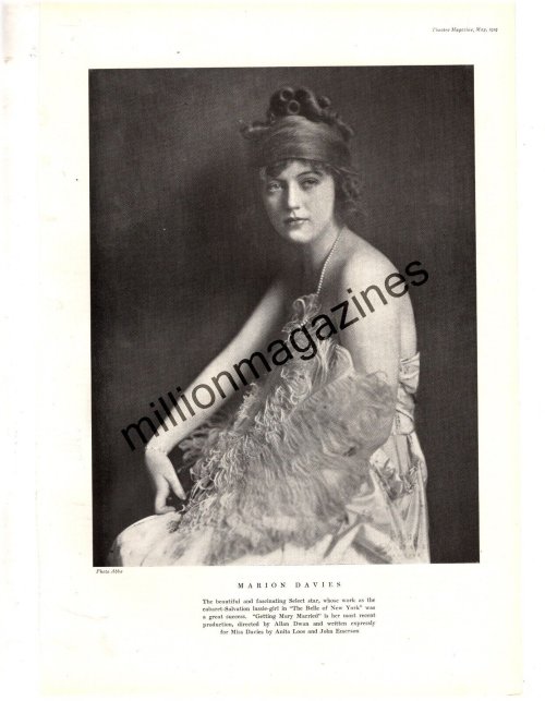 The Marion Davies Chronicles: Getting Mary Married - Rare Theatre Print (1919)