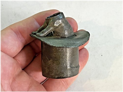 Elegant Silver Dog Top Hat Inkwell