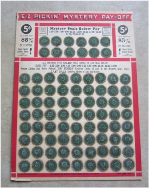 Mystery Pull Tab Game Card - Vintage Trade Stimulator