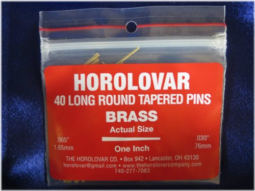 Brass Tapered Clock Repair Pins by Horolovar