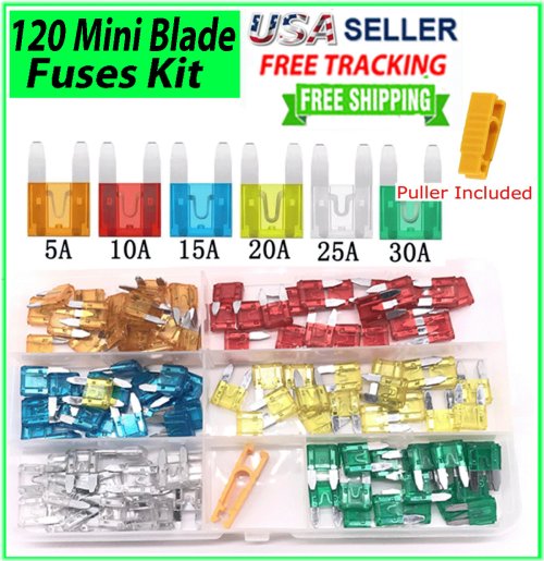 FuseMaster 120-piece Assorted Mini Blade Fuses and Holders Set