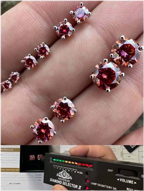 Pink Moissanite Stud Earrings