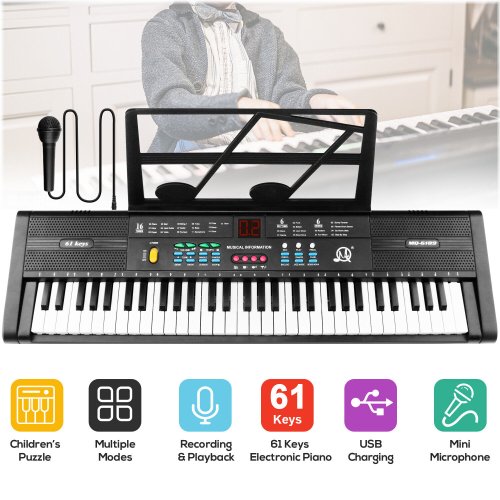 Harmony 61-Key Electronic Keyboard with Microphone