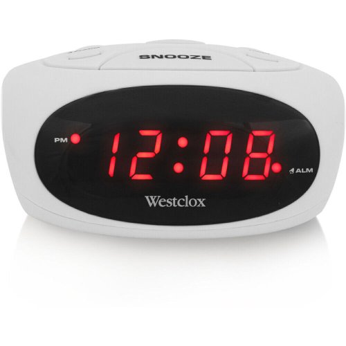 White LED Digital Alarm Clock with Snooze and Battery Backup by Westclox