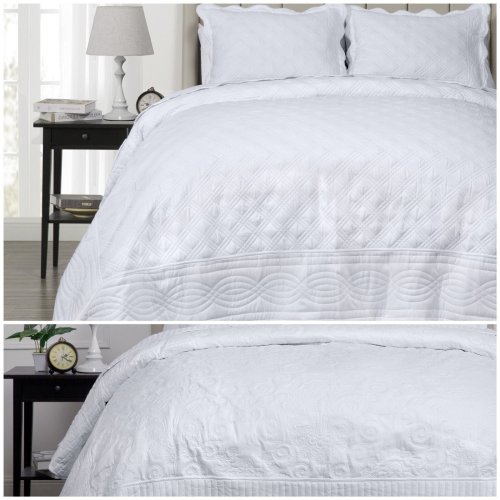 Embroidered Oversized Bedspread Set by Chezmoi Collection