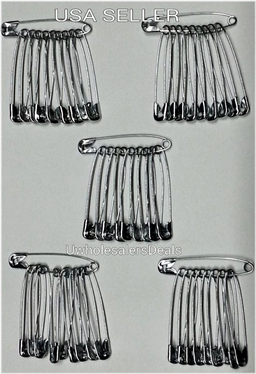 Silver Tone Jumbo Safety Pins (2 Inches)