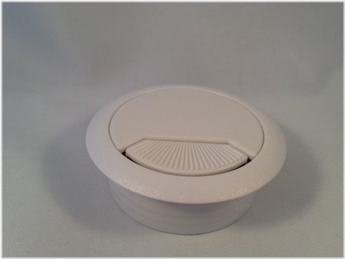 White Plastic Desk Cable Cover