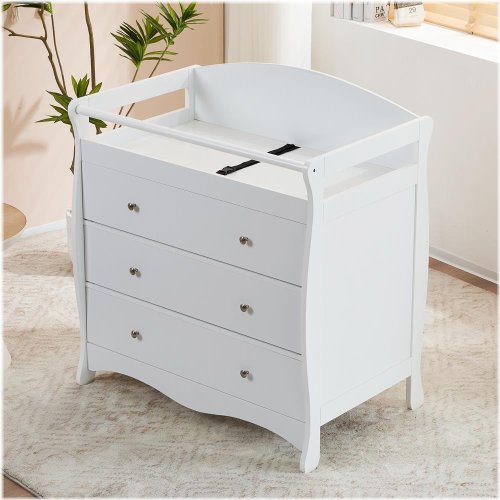 Nursery Diaper Station with 3 Drawers