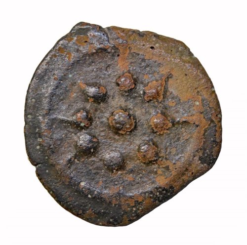 Ancient Jewish Prutah Coin with Brockage Error - Hasmonean Era (103-76 BC)