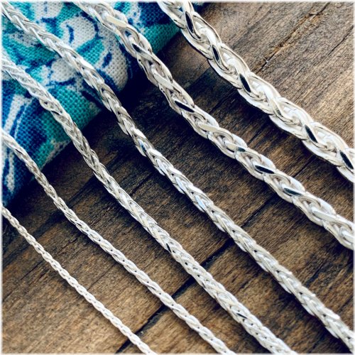 Wheat Spiga Diamond Cut Necklace