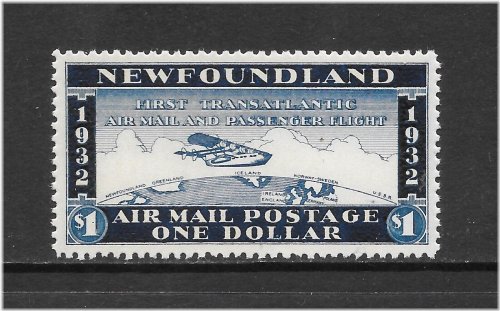 1932 Wayzata Airmail - MNH VF - $1 Dark Blue Newfoundland Stamp