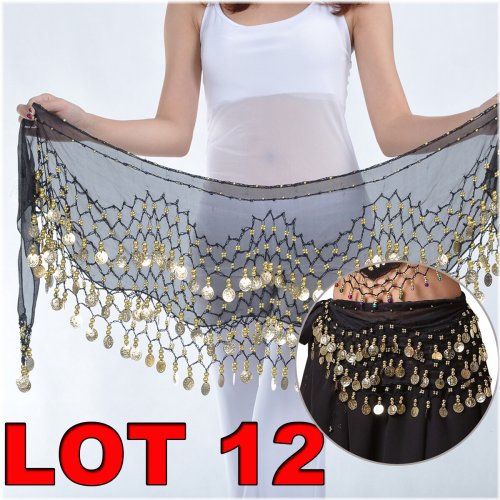Golden Coin Hip Scarf for Belly Dancing
