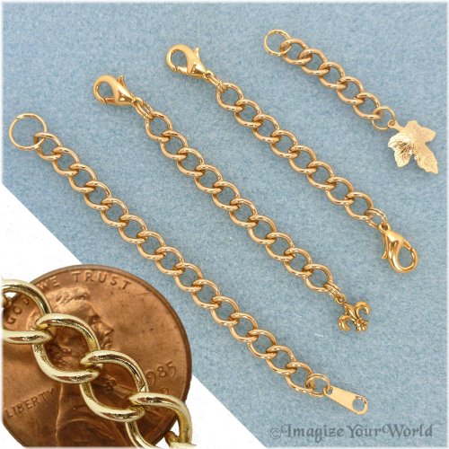 Golden Link Necklace Extender for Statement Jewelry - Customizable Options Available