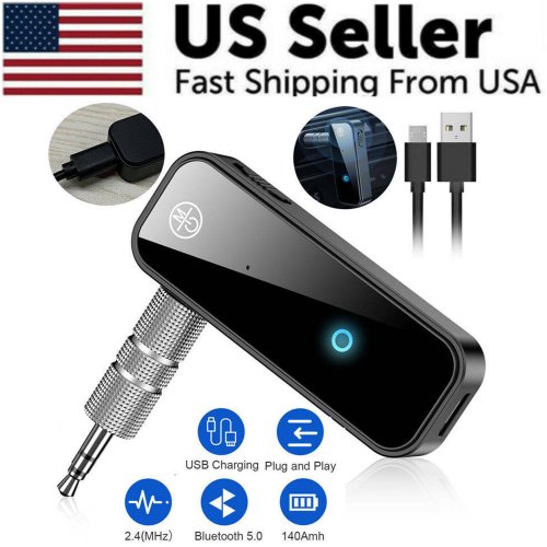 Wireless Audio Link Adapter - 2in1 USB Bluetooth 5.0 Transmitter Receiver for Car and Home Use