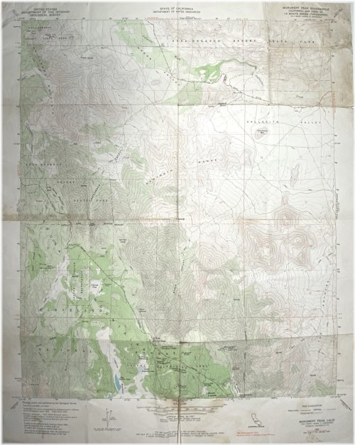 Heritage Cartography: Monument Peak Quad - San Diego California • 1959