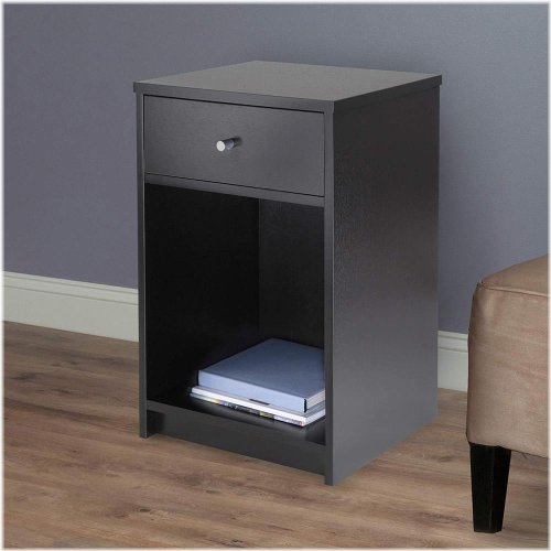 Bedside Storage Table with Drawer and Shelf