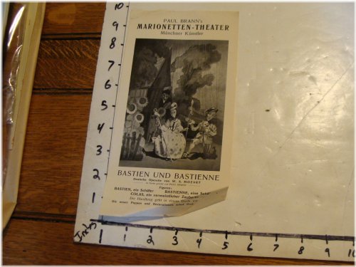 Paul Brann's Marionetten Theater Hand Bill - Early Vintage Paper