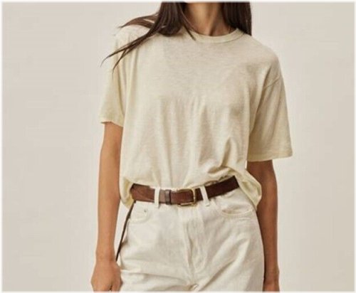 Slub Boyfriend Crew Tee in Natural - Size M by BUCK MASON