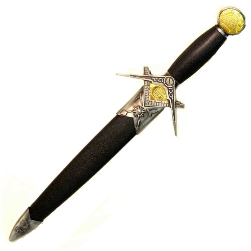 Masonic Master Dagger with Sheath and Emblem of Square & Compasses