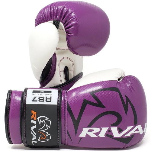 Purple/White RB7 Fitness Plus Hook and Loop Gloves