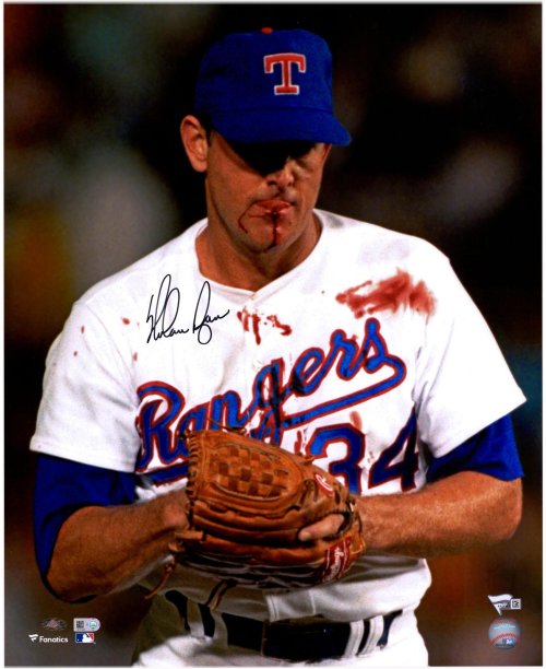 Nolan Ryan Bloody Lip Autographed Photo