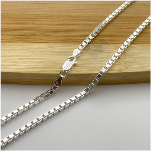 Silver Box Link Chain Necklace