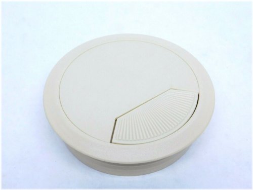 Cream Ivory Plastic Cable Grommet Cover