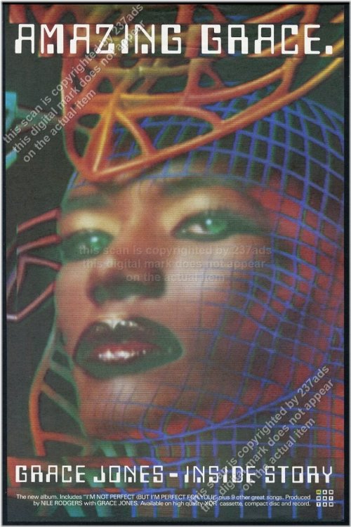 1986 Grace Jones Inside Story Album Release Vintage Print Ad
